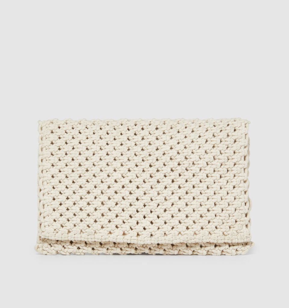 Crochet clutch - null - Creamy White | Sisley image number 1
